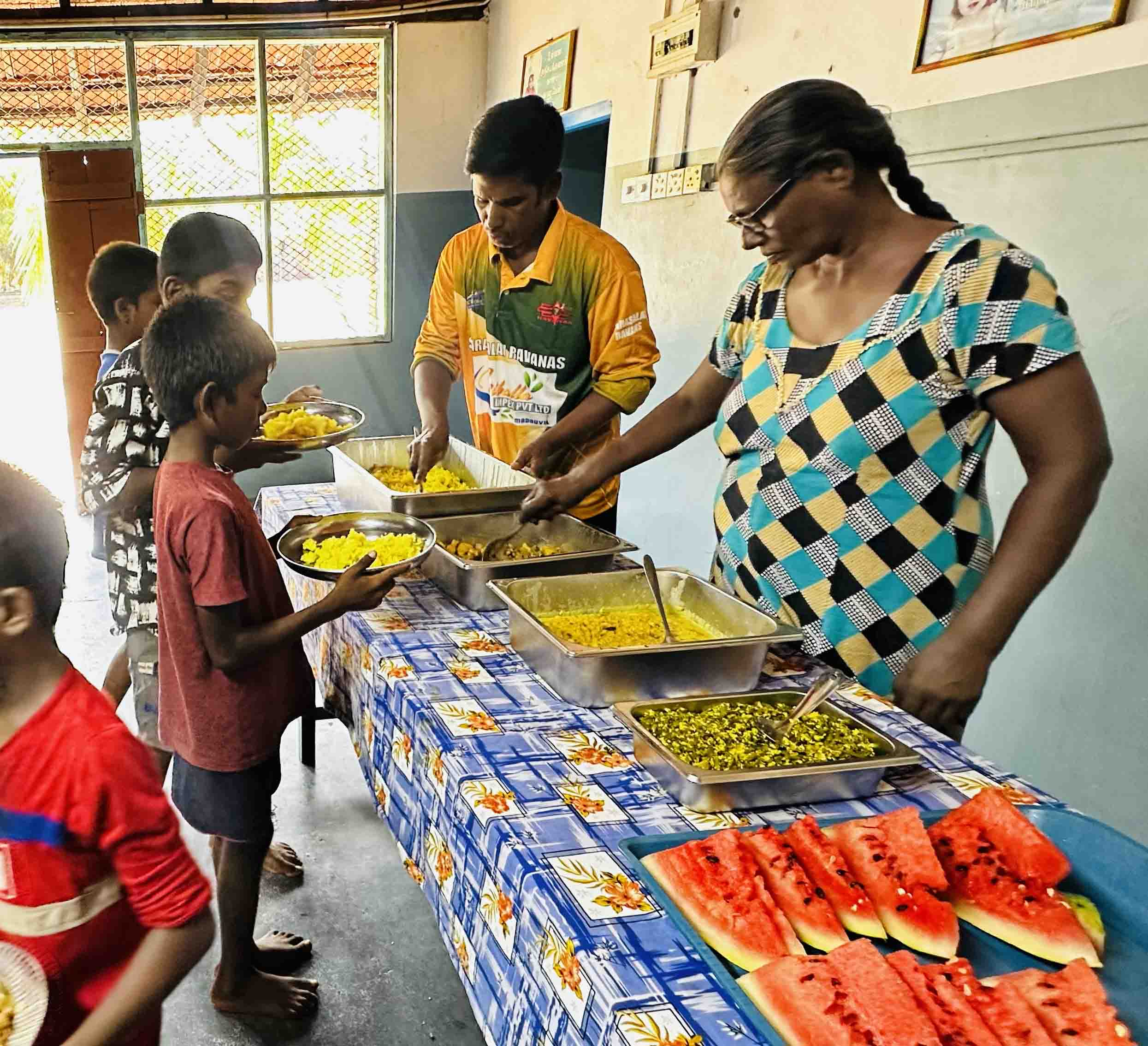 Children receiving nutrition and healthcare support